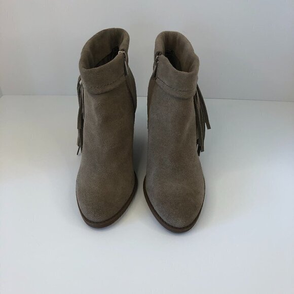 Jessica Simpson Callaghan Ankle Boots Suede Fringe Heeled  Zipper Booties Size 7 - Picture 3 of 14